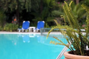 Seasonal outdoor pool, open 9:00 AM to 7:30 PM, pool umbrellas - Crystal Blue Hotel, Barbati (Corfu)