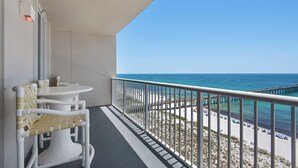 A balcony with a view of the beach and pier. - Oh Whale- Summerwind 1103C (Navarre)