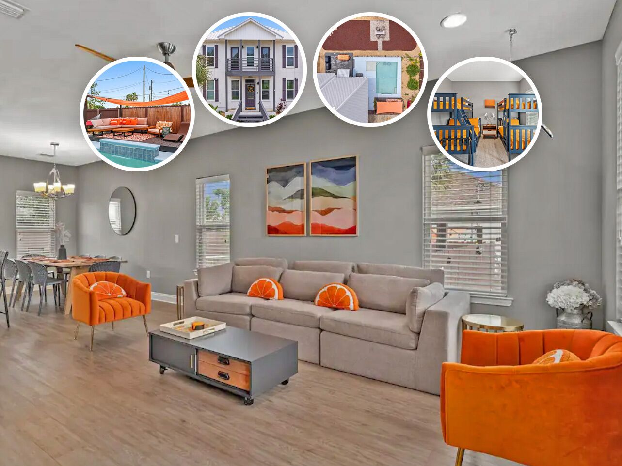 Elegant Poolside Near to the Beach w/ Bar & Lounge