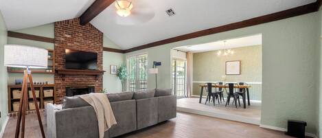 Smart TV, DVD player, books