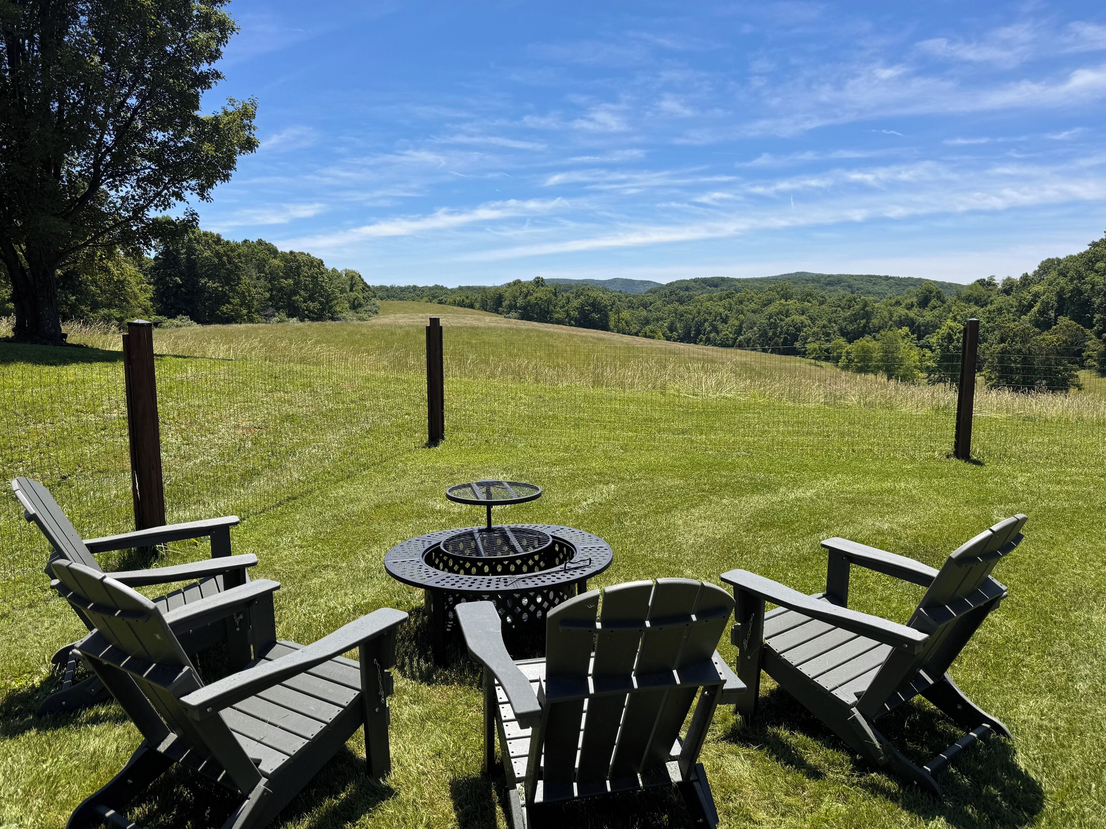 Backyard fire pit - with amazing views to the south!