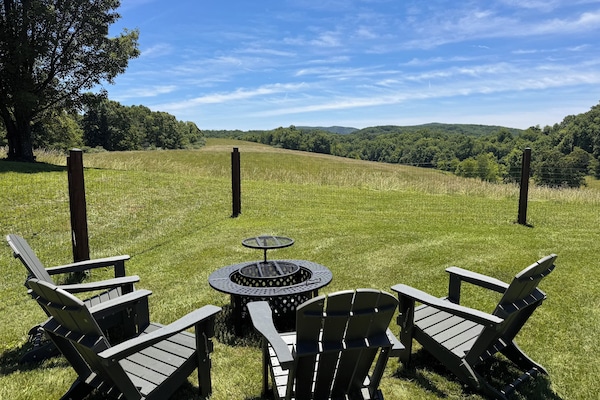 Backyard fire pit - with amazing views to the south!