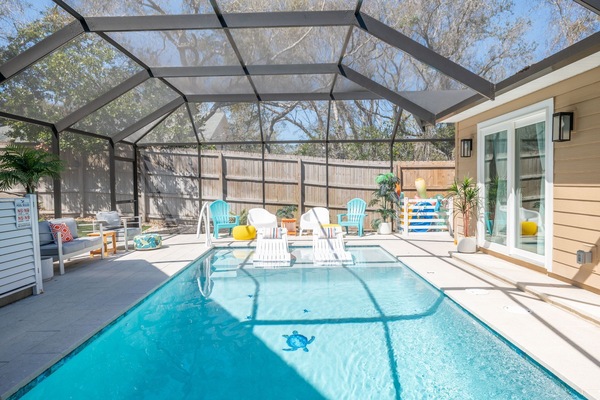 Piscine extérieure, piscine chauffée