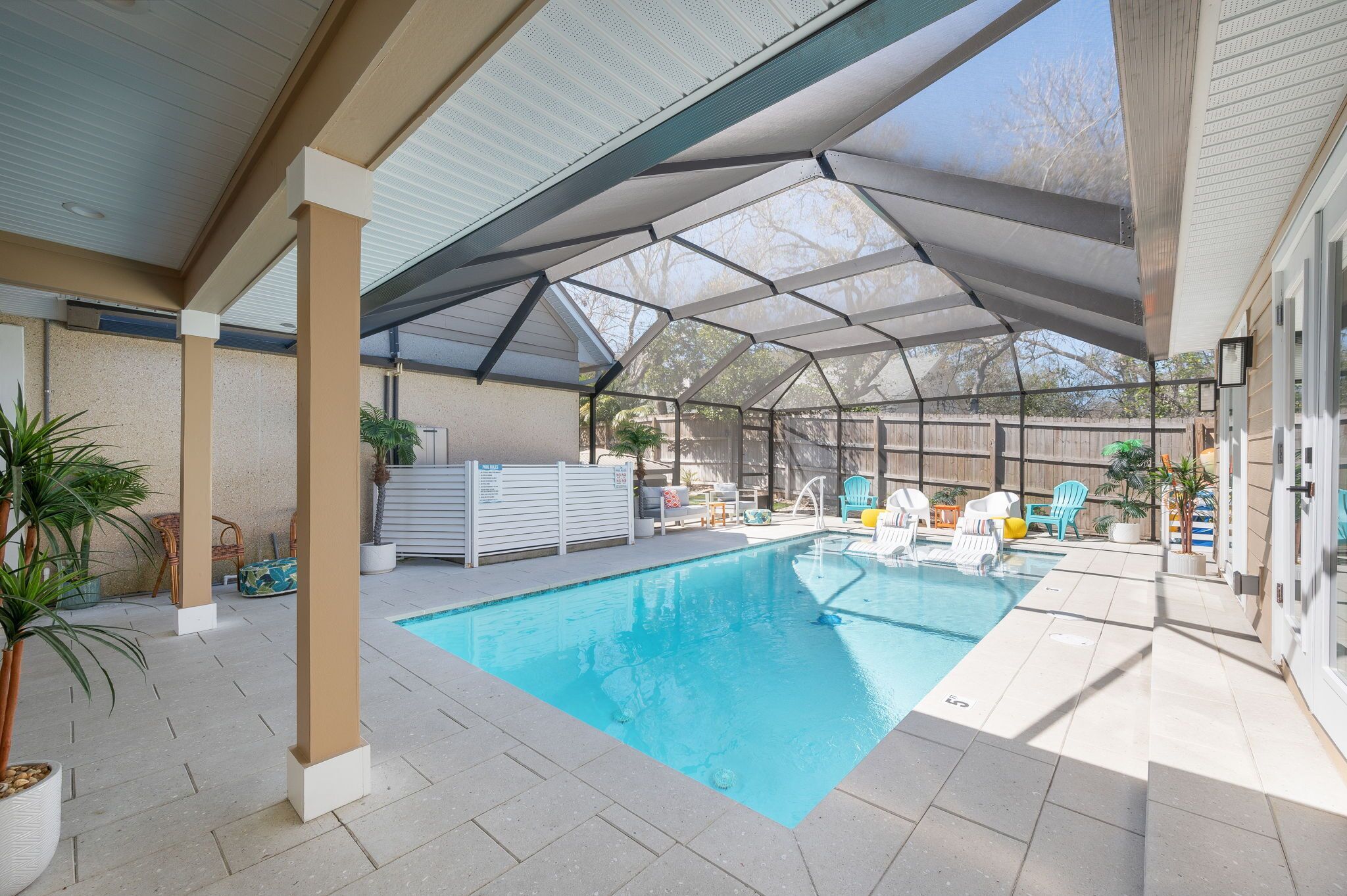 Piscine extérieure, piscine chauffée