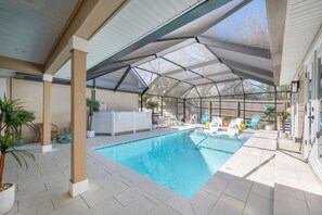 Outdoor pool, a heated pool - Not Your Average Pool Home At The Beach! Amenities Galore! Walk to the beach!  (St. Augustine)