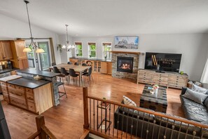 Smart TV, fireplace, table football, offices