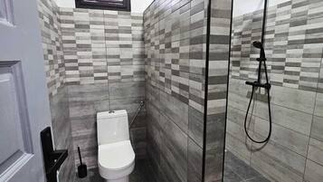 Dusche, Regendusche, Haartrockner, Handtücher