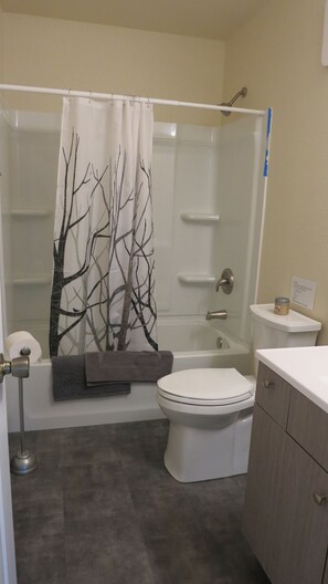 Towels, soap, shampoo, toilet paper