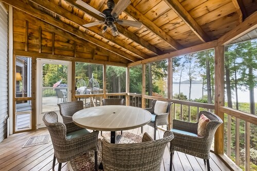 Waterfront, dog-friendly home on 12+ acres with dock, hot tub & sunset views