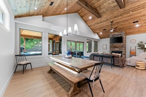 Dining - Luxe Cabin w/ Hot Tub, Screened-in Porch, Fire Pit, Bunk Beds, and A+ Location (Hollister)