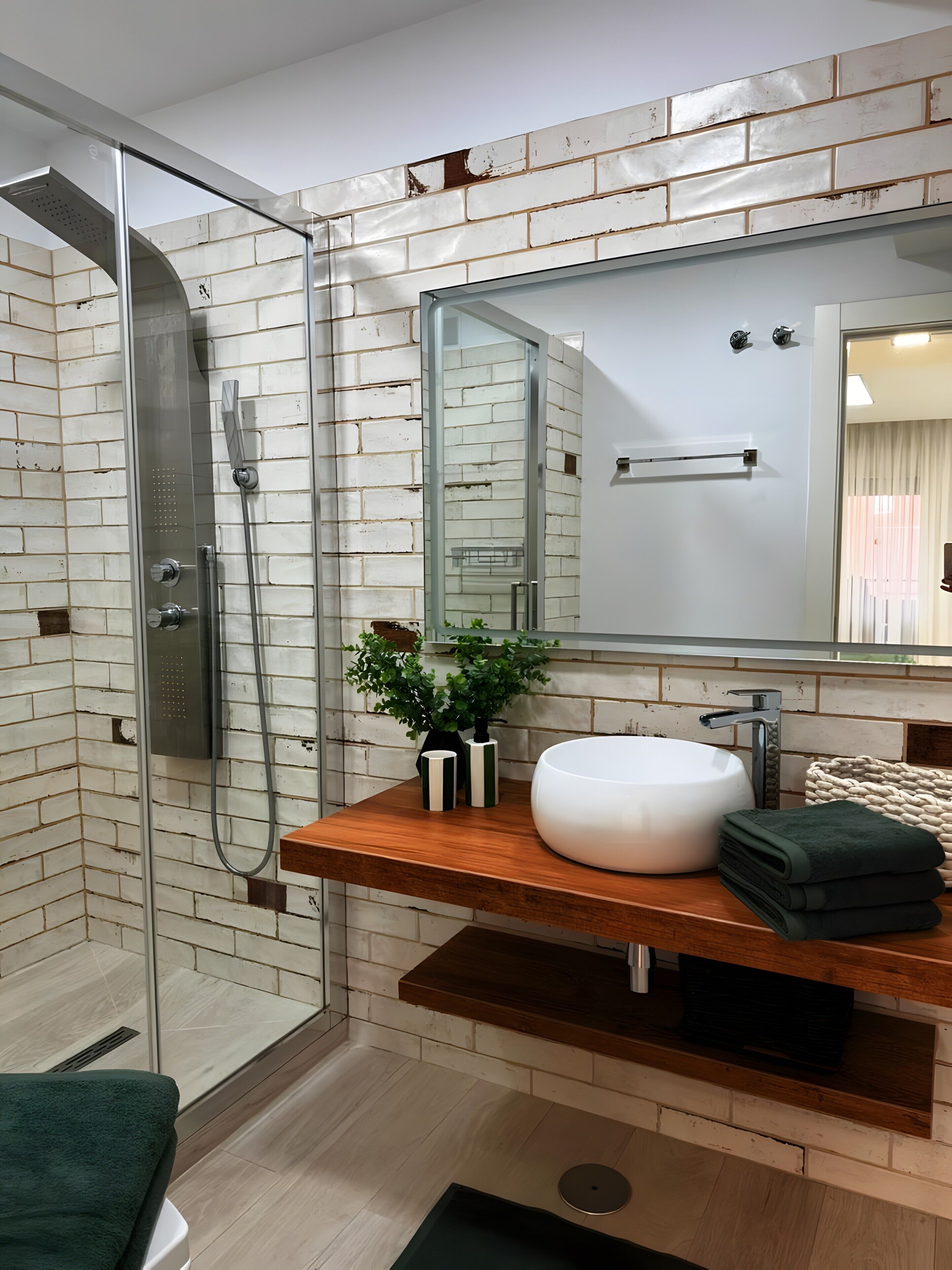 Een douche, een haardroger, handdoeken