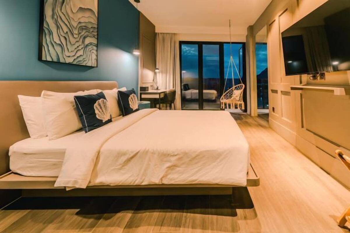 1 bilik tidur, peralatan tempat tidur premium, item bar mini percuma