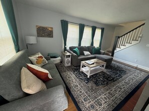 Smart TV, fireplace, table tennis