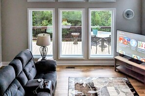 TV, fireplace - Secluded Mill Spring Retreat: Stunning Views, Luxury Amenities (Mill Spring)