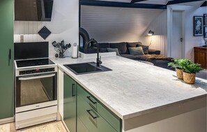 Kühlschrank, Mikrowelle, Herdplatte, Geschirrspüler