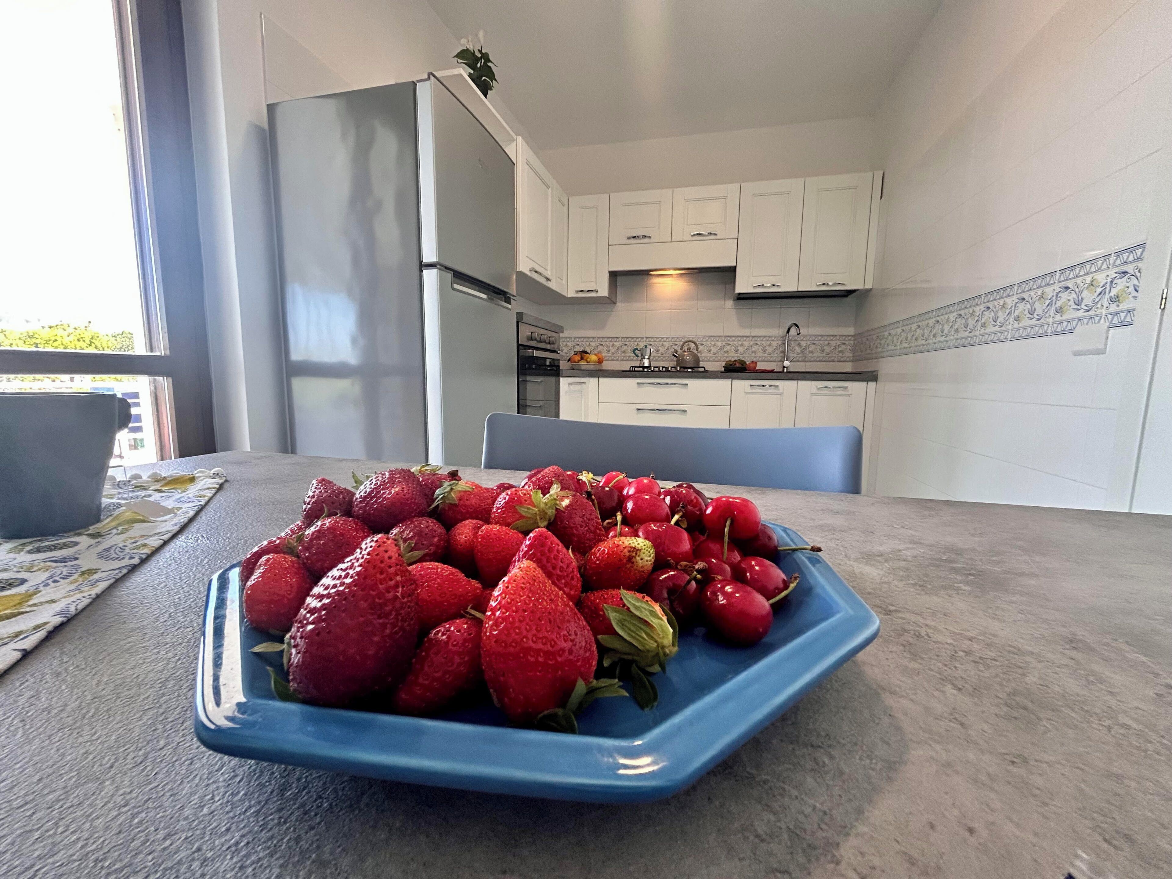 Kühlschrank, Ofen, Herdplatte, Wasserkocher mit Kaffee-/Teezubehör