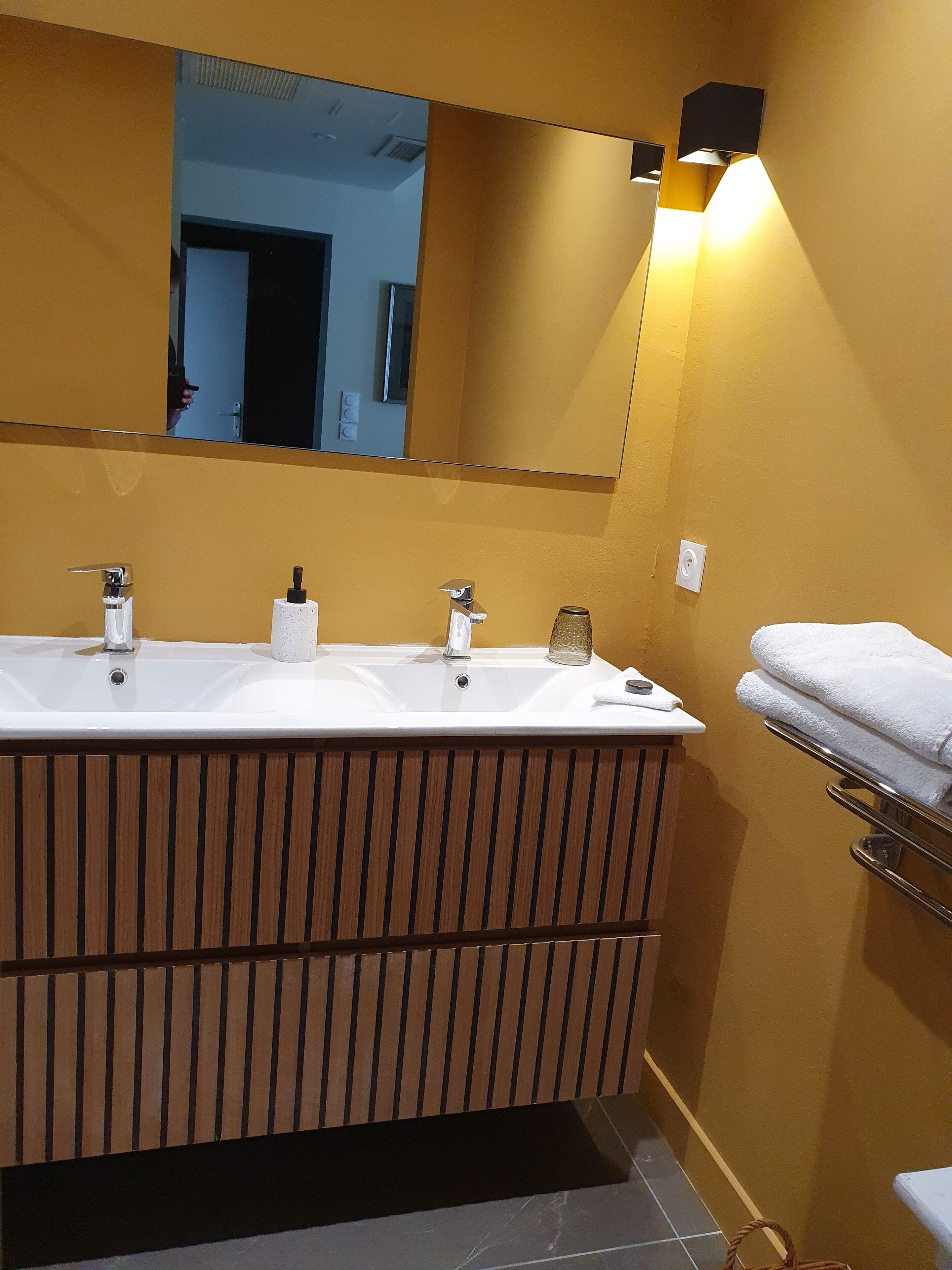 Suite Deluxe, para no fumadores, vista al jardín | Baño | Secadora de cabello, toallas, jabón, shampoo 
