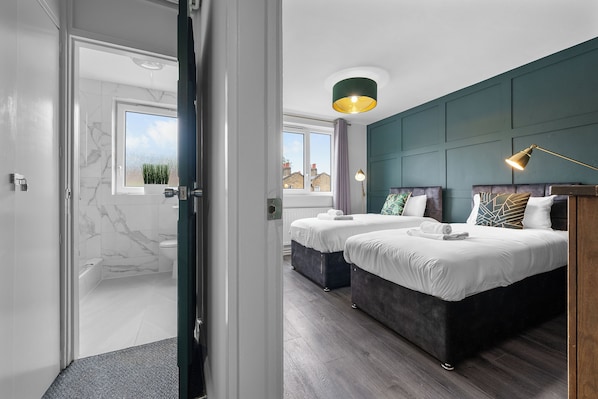 3 bedrooms, iron/ironing board, travel cot, WiFi