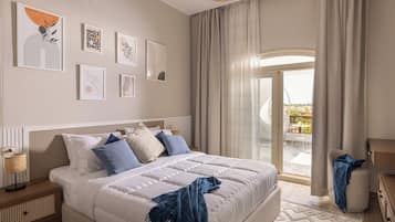 Presidential Apartment, 4 Bedrooms, Balcony, Partial Sea View | 2 bedrooms, Egyptian cotton sheets, premium bedding, down comforters