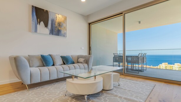 Appartement Luxe, vue océan | Coin séjour