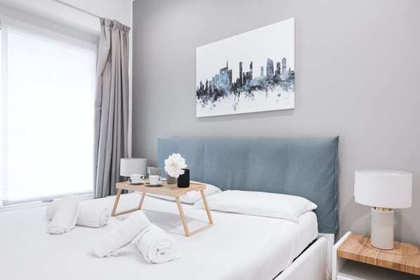 1 غرفة نوم ومكواة/لوح كي وواي فاي وملاءات أسرّة