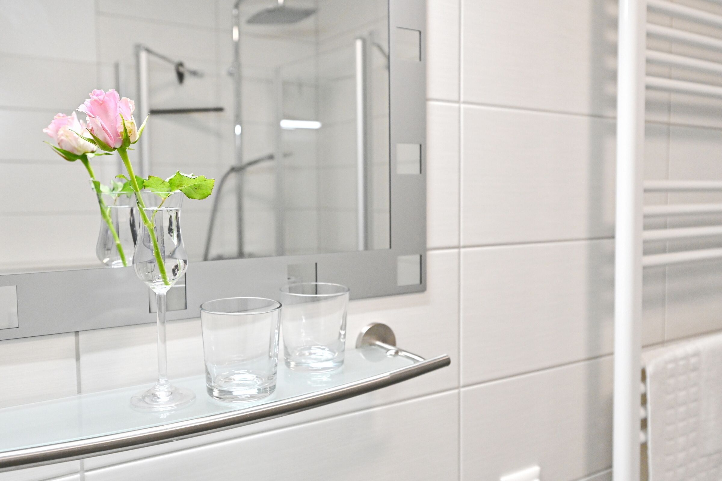 Dusche, Haartrockner, Handtücher