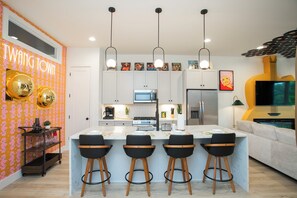 Fridge, microwave, oven, stovetop - Hot Tub & Rooftop Views - Twang Town Terrace (Nashville)