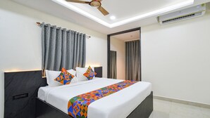 Egyptian cotton sheets, premium bedding, in-room safe, desk - FabHotel Prime Srishoin - Near TCS Deccan Park, Hitech City (Hyderabad)