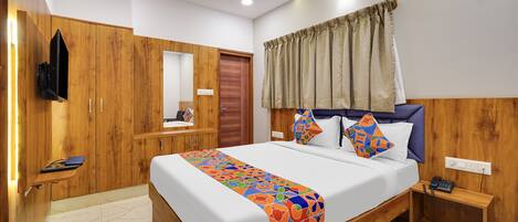 Sengetøy i egyptisk bomull, sengetøy av topp kvalitet og safe på rommet