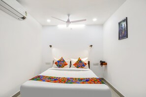 Egyptian cotton sheets, premium bedding, in-room safe, soundproofing - FabHotel VK’s Bahadurpally (Hyderabad)