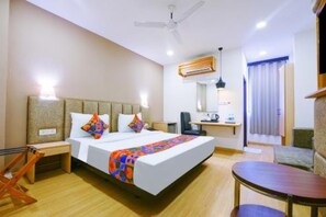 Premium Room | Egyptian cotton sheets, premium bedding, pillow-top beds, in-room safe - FabHotel The Residency 44 Noida (Noida)