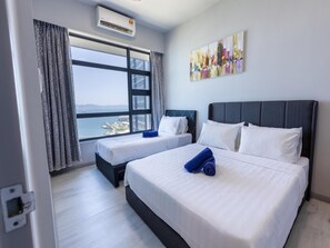 Apartemen, 2 kamar tidur | 2 kamar tidur, ruang kerja ramah laptop, Wi-Fi gratis, dan seprai linen