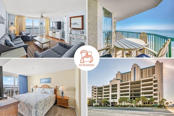 Experience a comfortable stay with a living room, balcony with ocean views, and a bedroom.