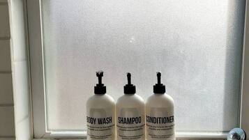 Douche, sèche-cheveux, serviettes fournies