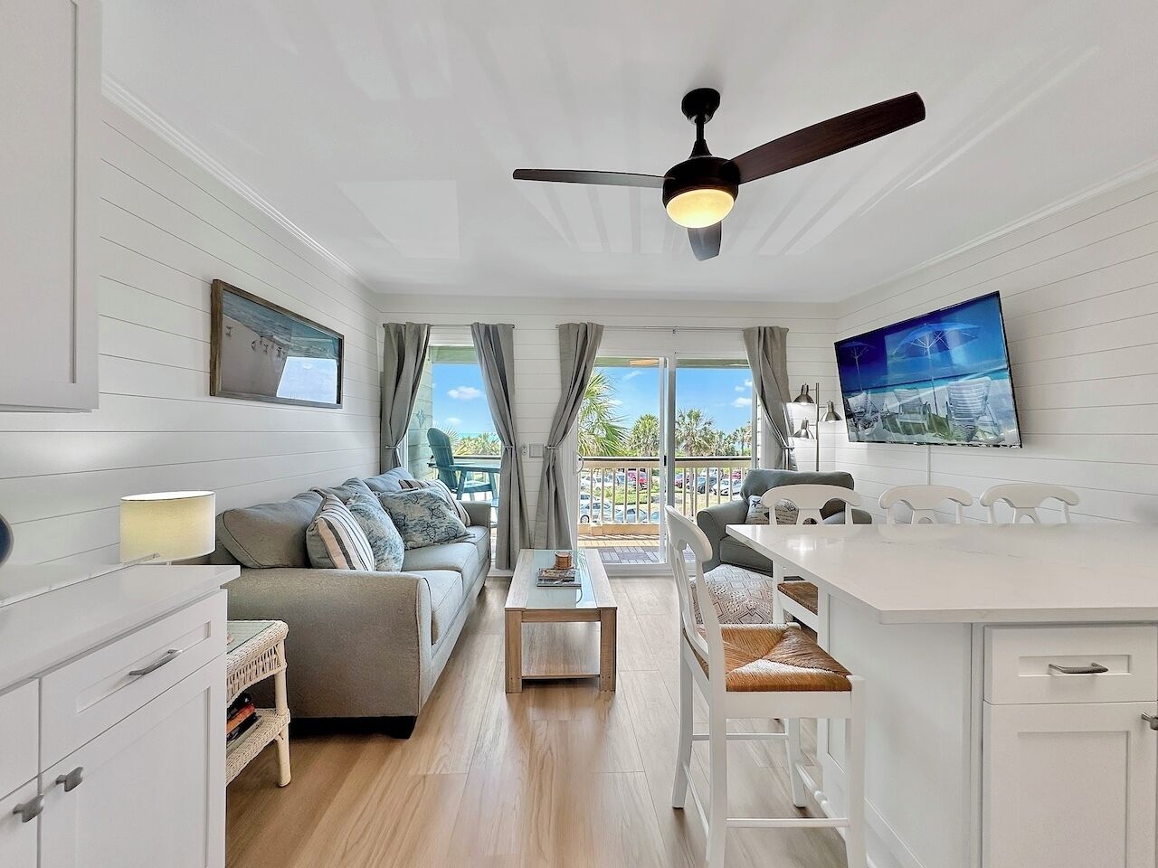 Living Room at Sea Cabin 214A, Isle of Palms, SC | IOP Escapes