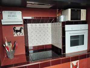 Fridge, microwave, electric kettle, highchair