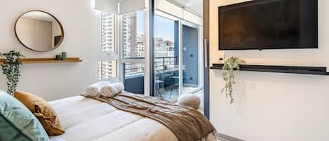 Deluxe Apartment | Premium bedding, down comforters, memory foam beds