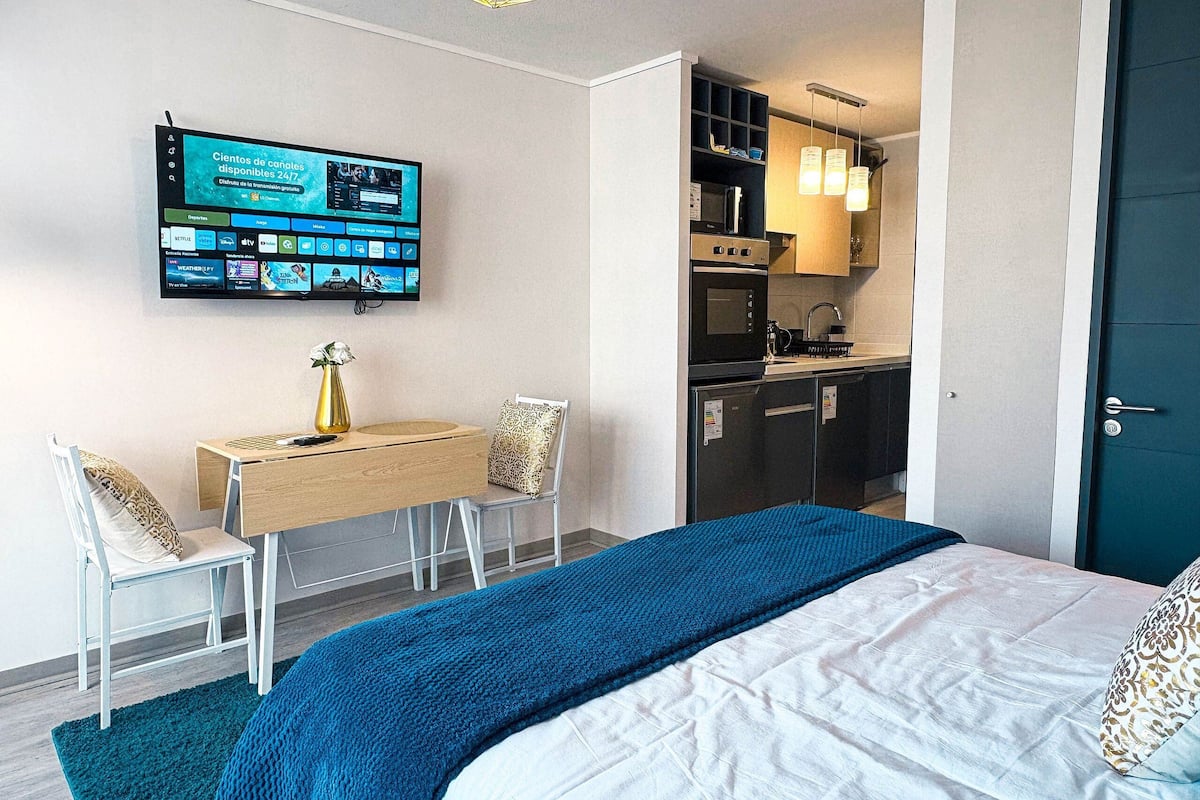 Studio | 1 Schlafzimmer, hochwertige Bettwaren, Betten mit Memory-Foam-Matratzen