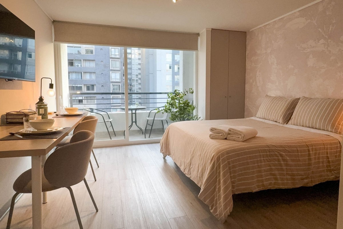 Studio | 1 Schlafzimmer, hochwertige Bettwaren, Betten mit Memory-Foam-Matratzen