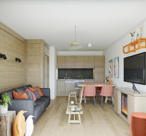 Fireplace - Swimming pool, sauna, hammam, terrace, balcony, tv, ski locker, 43-61m², Samoëns (Samoëns)