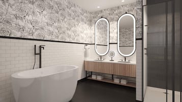 Premium Suite, 1 King Bed | Bathroom