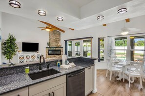 Fridge, microwave, oven, stovetop - 4BR Retreat w/ New Pool + Hot Tub - Minutes from AMI (Bradenton)