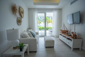 Deluxe Apartment, 1 Bedroom, Balcony, Pool View | Living area - Xeliter Playa Coral Bavaro (Punta Cana)