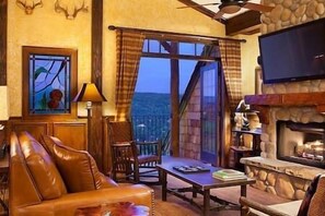 Televisión y chimenea 