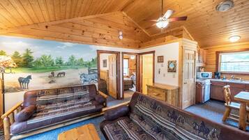 TV, fireplace, offices