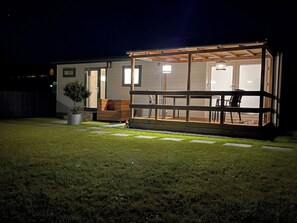 Terrace/patio - Chalet im Ferienpark, Irrlandpark, Maasdünen, Naturerlebnis, Kinderfreundlich (Wellerlooi)