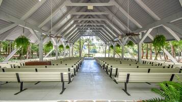 Outdoor banquet area