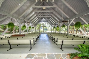 Outdoor banquet area