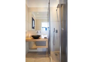 Shower, towels, soap, shampoo
