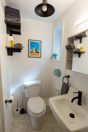Hair dryer, towels